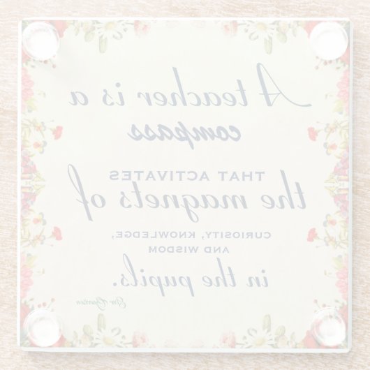 Lehrer Wertschätzung Geschenk Ein Lehrer ist ein K Glasuntersetzer (Rückseite)