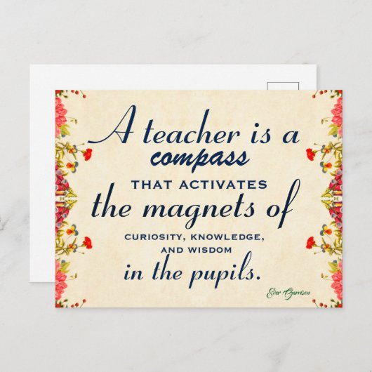Lehrer Wertschätzung Geschenk Ein Lehrer ist ein K Postkarte (Vorne/Hinten)