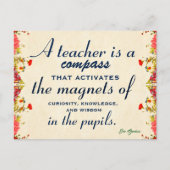 Lehrer Wertschätzung Geschenk Ein Lehrer ist ein K Postkarte (Vorderseite)