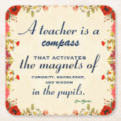 Lehrer Wertschätzung Geschenk Ein Lehrer ist ein K Rechteckiger Pappuntersetzer (Vorderseite)