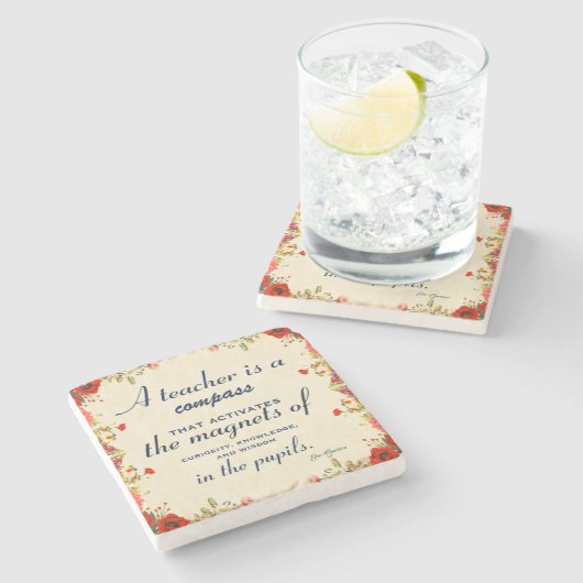 Lehrer Wertschätzung Geschenk Ein Lehrer ist ein K Steinuntersetzer (Seitenansicht)