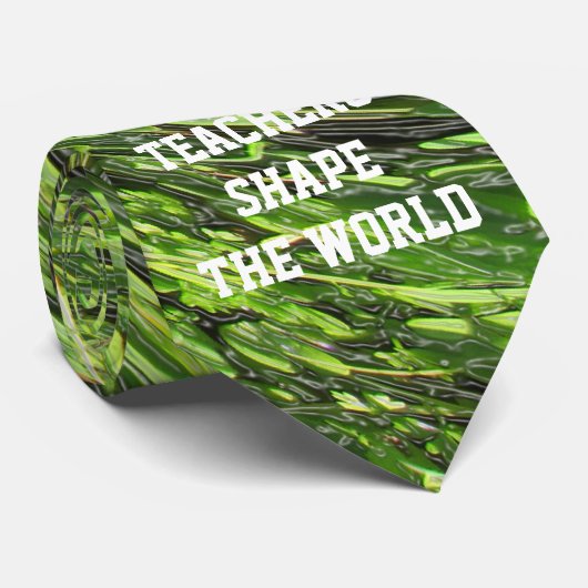 Lehrer Wertschätzung Grün Spirale Abstrakt Krawatte (Gerollt)
