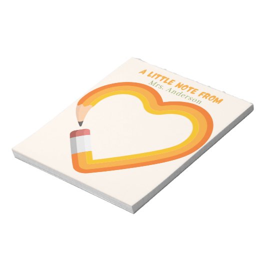 Lehrer Wertschätzung Herzstift-Zoll Notizblock (Rotiert)