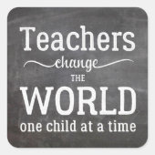 Lehrer Wertschätzung Kalkboard Typografie Zitat Quadratischer Aufkleber (Vorderseite)