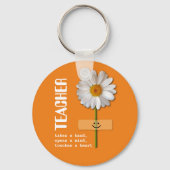 Lehrer Wertschätzung lächelnd Daisy Geschenk Schlüsselanhänger (Vorderseite)