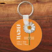 Lehrer Wertschätzung lächelnd Daisy Geschenk Schlüsselanhänger (Vorderseite)