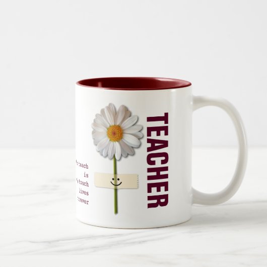 Lehrer Wertschätzung lächelnd Daisy Geschenk Zweifarbige Tasse (Rechts)