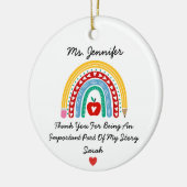 Lehrer Wertschätzung mit Dankeschön Nachricht Cust Keramik Ornament (Links)
