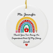 Lehrer Wertschätzung mit Dankeschön Nachricht Cust Keramik Ornament (Hinten)