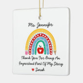 Lehrer Wertschätzung mit Dankeschön Nachricht Cust Keramikornament (Links)