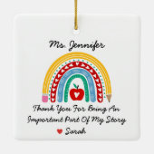 Lehrer Wertschätzung mit Dankeschön Nachricht Cust Keramikornament (Rückseite)