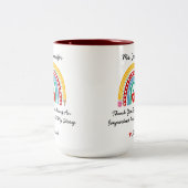 Lehrer Wertschätzung mit Dankeschön Nachricht Cust Zweifarbige Tasse (Mittel)