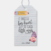 Lehrer-Wertschätzung mit Herz Geschenkanhänger (Vorderseite)