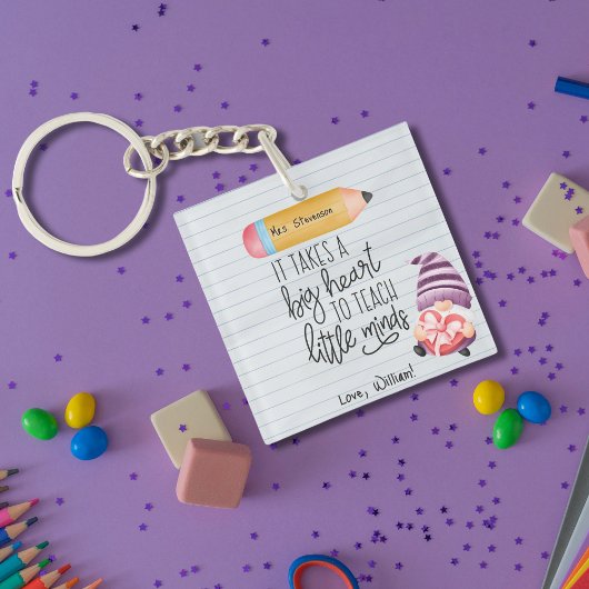 Lehrer-Wertschätzung mit Herz Schlüsselanhänger