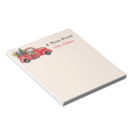 Lehrer Wertschätzung Niedlich Gnome Custom Notizblock (angewinkelt)