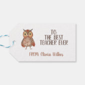 Lehrer Wertschätzung Owl Vielen Dank Geschenkanhänger (Rückseite Horizontal)