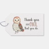 Lehrer Wertschätzung Owl Vielen Dank Geschenkanhänger (Rückseite Horizontal)