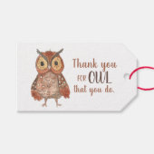 Lehrer Wertschätzung Owl Vielen Dank Geschenkanhänger (Vorderseite (Horizontal))