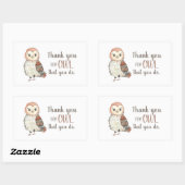 Lehrer Wertschätzung Owl Vielen Dank Rechteckiger Aufkleber (Blatt)