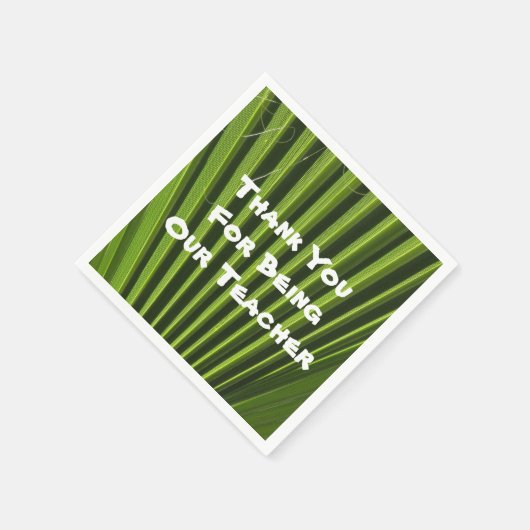 Lehrer Wertschätzung Palm Leaf Foto Vielen Dank Serviette (Ecke)