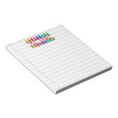 Lehrer Wertschätzung Personalisiert Red Crayon Lin Notizblock (angewinkelt)