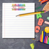 Lehrer Wertschätzung Personalisiert Red Crayon Lin Notizblock