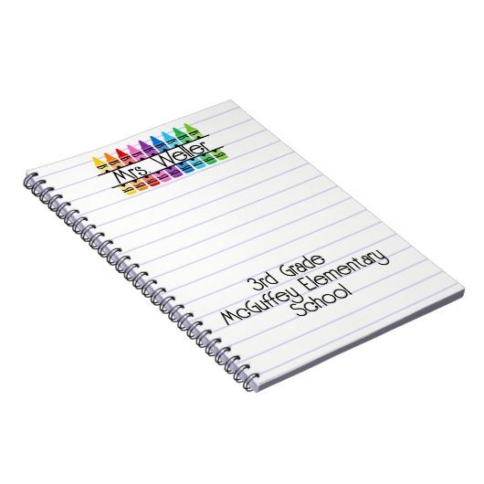 Lehrer Wertschätzung Personalisiert Red Crayon Lin Notizblock (Rechte Seite)