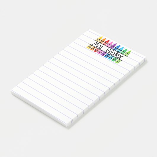 Lehrer Wertschätzung Personalisiert Red Crayon Lin Post-it Klebezettel (angewinkelt)