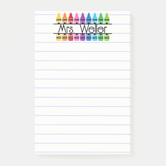 Lehrer Wertschätzung Personalisiert Red Crayon Lin Post-it Klebezettel (Vorderseite)
