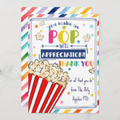 Lehrer Wertschätzung Popcorn danke CARD HOLDER Einladung (Vorne/Hinten)