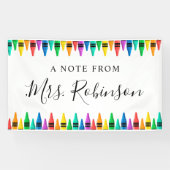 Lehrer Wertschätzung Rainbow Crayon Banner (Horizontal)