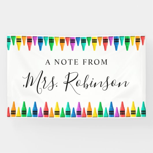 Lehrer Wertschätzung Rainbow Crayon Banner (Horizontal)
