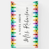 Lehrer Wertschätzung Rainbow Crayon Banner (Vertikal)
