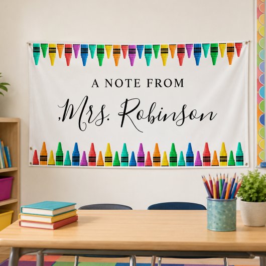 Lehrer Wertschätzung Rainbow Crayon Banner