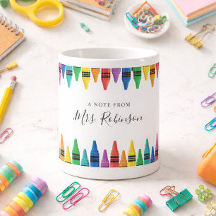 Lehrer Wertschätzung Rainbow Crayon Kaffeetasse