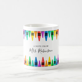 Lehrer Wertschätzung Rainbow Crayon Kaffeetasse