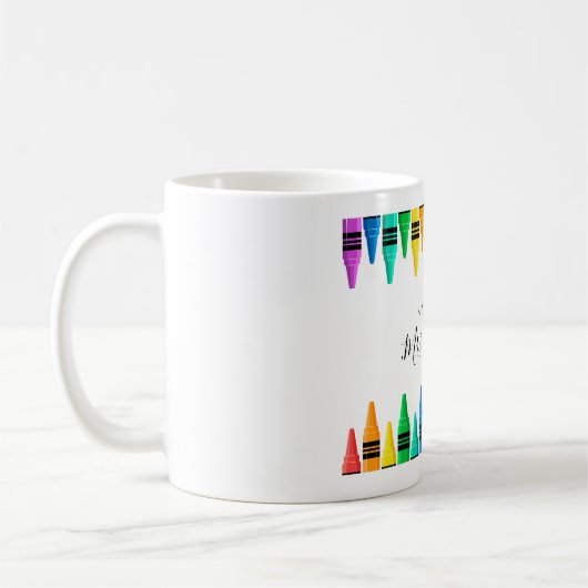 Lehrer Wertschätzung Rainbow Crayon Kaffeetasse (Links)