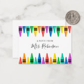 Lehrer Wertschätzung Rainbow Crayon Mitteilungskarte (Vorderseite/Rückseite Beispiel)