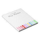 Lehrer Wertschätzung Rainbow Crayon Notepad Gesche Notizblock (angewinkelt)