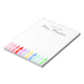 Lehrer Wertschätzung Rainbow Crayon Notepad Gesche Notizblock (Rotiert)