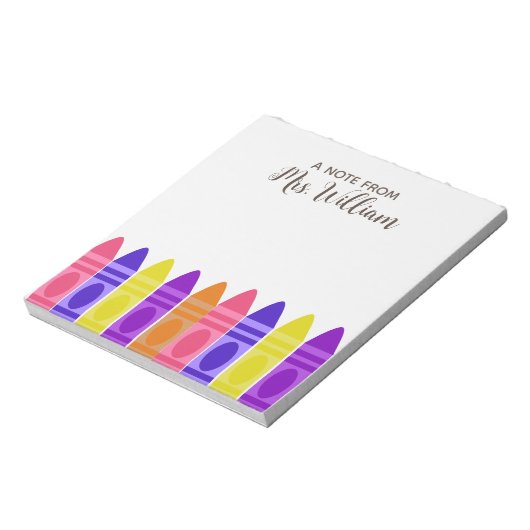 Lehrer Wertschätzung Rainbow Crayon Notepad Notizblock (Rotiert)