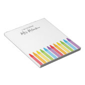 Lehrer Wertschätzung Rainbow Crayon Notizblock (angewinkelt)