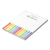 Lehrer Wertschätzung Rainbow Crayon Notizblock (Rotiert)