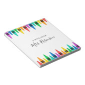 Lehrer Wertschätzung Rainbow Crayon Notizblock (angewinkelt)
