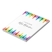 Lehrer Wertschätzung Rainbow Crayon Notizblock (Rotiert)