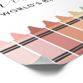 Lehrer Wertschätzung Rainbow Crayon Poster (Ecke)