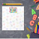 Lehrer Wertschätzung Rainbow Pencils Personalisier Notizblock<br><div class="desc">Lehrer Wertschätzung Rainbow Pencils Personalisiert Notepad Great für Ihre Lieblings-Lehrer, Direktor, Sekretärin, Dekan, oder alle anderen in der Schule! Dieses Notizblock ist groß und vollständig anpassbar! Das robuste Papier und das vereinfachende, aber niedliche Design der regenbogenfarbenen Stifte mit dem Namen des Lehrers und einem subtilen handgeschriebenen Hintergrund ist genau das,...</div>