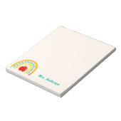 Lehrer Wertschätzung Retro Rainbow Apple Custom Notizblock (Rotiert)