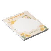 Lehrer Wertschätzung Retro Rainbow BlütenCustom Notizblock (angewinkelt)