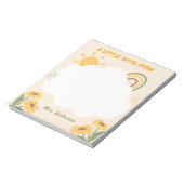 Lehrer Wertschätzung Retro Rainbow BlütenCustom Notizblock (Rotiert)